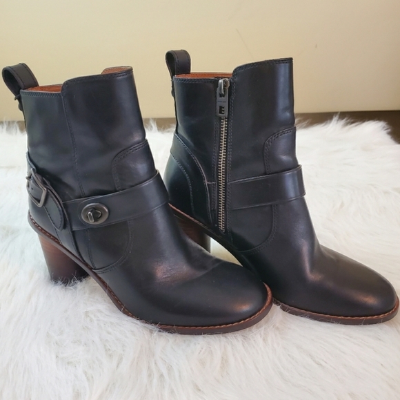 Coach Shoes - **Coach Sz 6 Black Leather Moto Bootie Ankle Boot